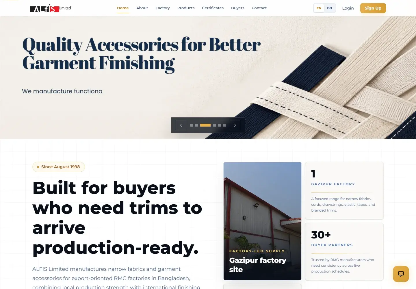 ALFIS Limited website screenshot