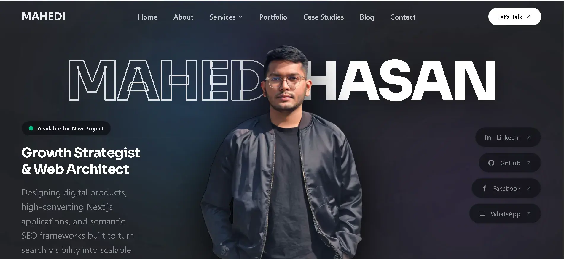 Mahedi Hasan Portfolio website screenshot