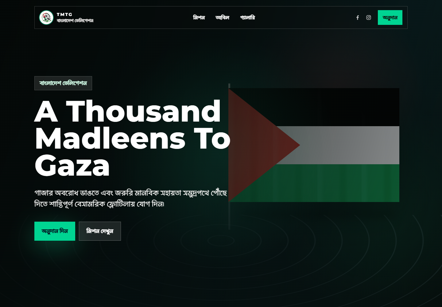 BD For Palestine website screenshot