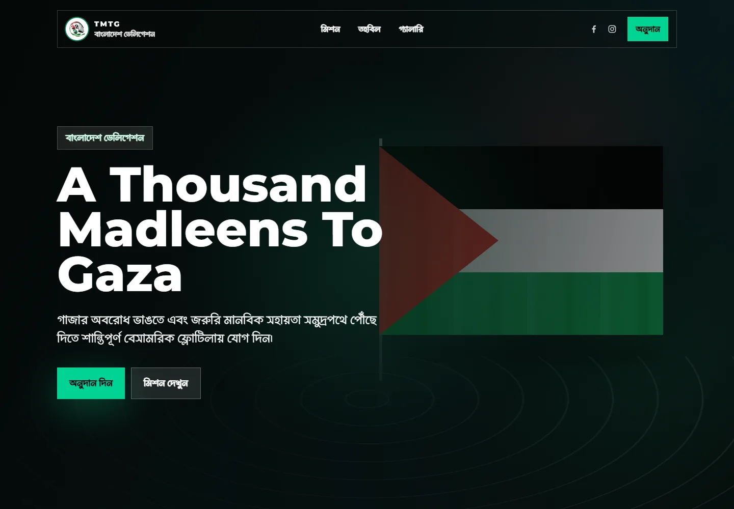BD For Palestine website screenshot