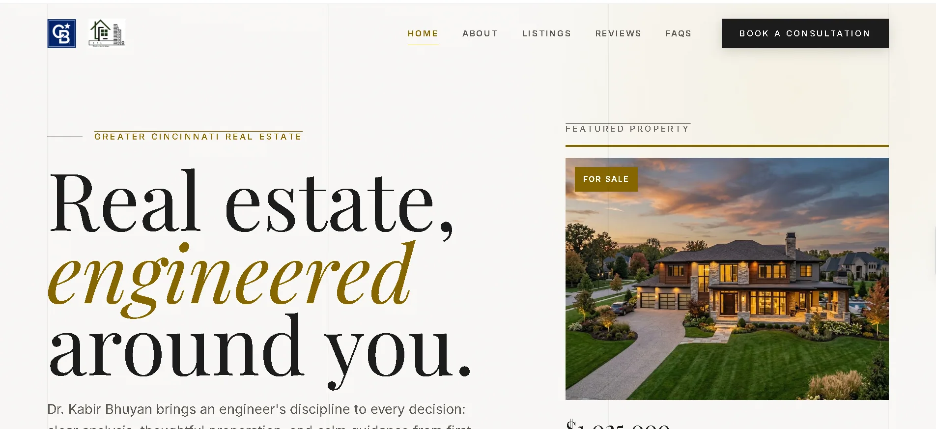Real Estate Platform Demo website screenshot
