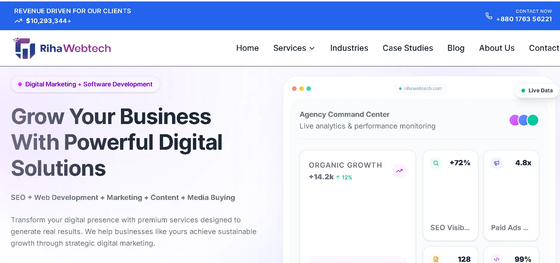 Riha WebTech website screenshot